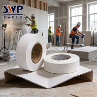 Ruban de papier pour joints de cloisons sèches 150 g/m², non adhésif, perforé au laser et pré-plié pour le jointement des joints de plâtre et de plaques de plâtre
