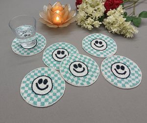 Elegant Handmade Embroidery <b>Beaded</b> <b>Coaster</b> with Intricate Craftsmanship for Stylish Dining Table and Home Decoration - Product Image 1