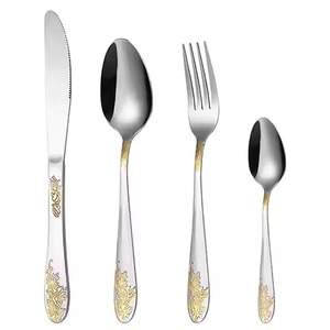 Premium Stainless Steel Dining Metal Cutlery <b>Set</b> Spoon Fork Knife <b>Flatware</b> <b>Set</b> Elegant Tableware Collection - Product Image 4