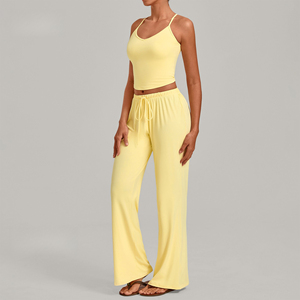 Women's High Neck Full Length Yoga <b>Jumpsuit</b> Flared Leg Seamless Zipper Front Solid Color Spandex Polyester 1 Piece Set - Product Image 5