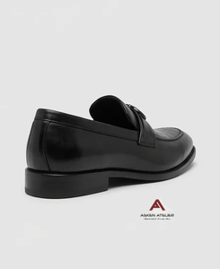Asken Atelier Men's Embossed Pattern Synthetic Leather Loafers Toe Slip-On Classic Dress <b>Shoes</b> for <b>Wedding</b> Party Autumn Formal - Product Image 4