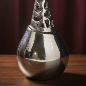 Vase à fleurs de luxe en argent, design ajouré en treillis, moderne, décoratif, en porcelaine chromée métallique, pour table, décoration intérieure - Product Image 6