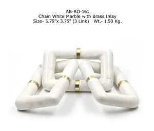 โซ่หินอ่อนสีขาวแบบสี่เหลี่ยมสำหรับตกแต่งบ้าน ขนาด 20 มม. สีขาว/ดำ - Product Image 1