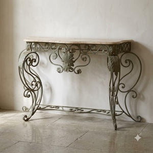 Mesa de Patio de Hierro Forjado a Mano de Lujo Europea KHP, Resistente a la Intemperie, Mesa de Jardín Personalizada Modelo KHP-TB-003 - Product Image 2