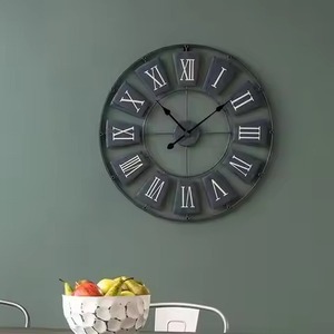 Modern Black Metal Wall <b>Clock</b> Round Abstract Geometric Design Quartz Analog Silent Living Room Decor Hanging <b>Clock</b> - Product Image 2