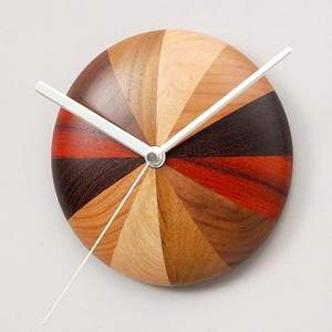 Horloge murale en bois massif naturel, quartz silencieux sans tic-tac, design Art Déco, étanche, cadeau de mariage - Product Image 6