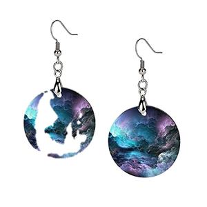 Pendiente de aro de madera con estampado para mujer, pendiente de aro de moda, creativo, trenzado, grande, redondo, venta al por mayor - Product Image 3