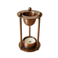 Brûleur d'encens en laiton antique avec poignée et couvercle en travail de filigrane, Dhoop Dani traditionnel pour Bakhoor, Oud et parfums d'intérieur