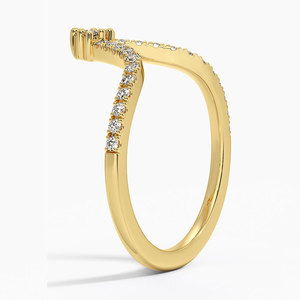Bague de mariage en diamant en forme de V contournée, motif chevron LR - Product Image 2