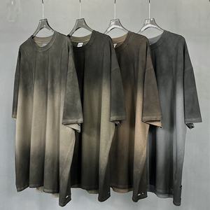 เสื้อเชิ้ตทรงบ็อกซี่โอเวอร์ไซส์แบบสั่งทำพิเศษ ลายวาฟเฟิล พิมพ์ลายดิจิทัลแบบทำเก่า ซ้อนสองชั้น แขนยาว ล้างสีแบบแอซิดวอช สไตล์วินเทจ - Product Image 1