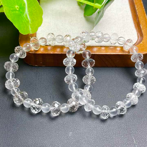 สร้อยข้อมือคริสตัลควอตซ์ใสสำหรับผู้ชายผู้หญิงหินธรรมชาติเครื่องประดับแฟชั่นจิตวิญญาณความชัดเจนพลังงานบวก - Product Image 3