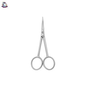 Ciseaux à cuticules Ryzer Studio en acier inoxydable, pointe acérée, manche rose avec étui en cuir, pour manucure à domicile et outil de beauté - Product Image 2