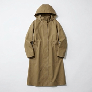 Abrigo largo con capucha color caqui |   Chaqueta Impermeable Tipo Trench con Botones |   Impermeable Extra Grande Estilo Urbano |   Fabricante OEM Personalizado - Product Image 1