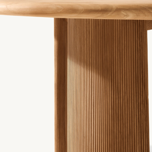 Table ronde d'extérieur pour restaurant, en promotion, avec pieds robustes en teck sélectionné et un design moderne et épuré. - Product Image 3