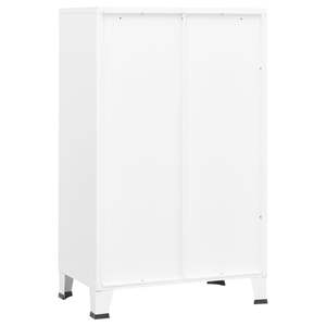 Coffre de rangement rectangulaire moyen en métal blanc pour salon, élégante armoire en bois - Product Image 5