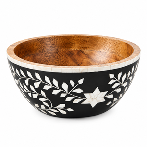 Cuenco decorativo con incrustaciones de hueso, cuenco de resina con mosaico floral personalizado para decoración de mesa en el hogar, hotel, fabricante mayorista - Product Image 6