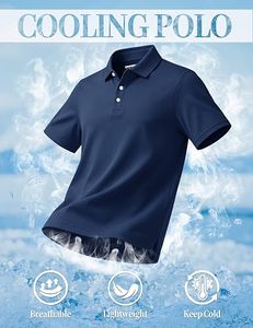 Camiseta de Golf Personalizada para Hombre, Antiarrugas, de Manga Corta, Transpirable, que Absorbe la Humedad, 100% Poliéster, Impresión Digital - Product Image 4