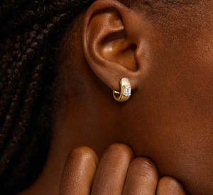 <b>Hoops</b> Earrings Diamond Earrings Gold and <b>Silver</b> Earrings Lab Grown Diamonds Earrings <b>Hoops</b> Fine Jewelry for Women - Product Image 5