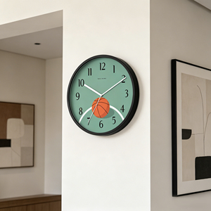 12 Inch Basketball Arena Style Black <b>Silent</b> Quartz Analog <b>Wall</b> <b>Clock</b> Bold Sports Fan Gift Collection Game Room Decor - Product Image 2
