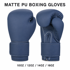 Gants de boxe en PU mat 10oz 12oz 14oz 16oz avec fermeture Velcro et sangle de poignet réglable pour adultes – Équipement de boxe - Product Image 1