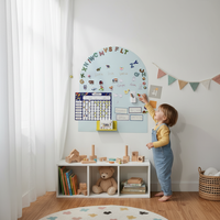 Autocollant mural magnétique amovible Uni Felt, taille et forme personnalisables, design construction formes d'arche/maison