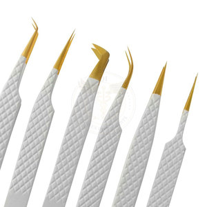 High Stainless Steel Lash Tweezers Professional Eyelash Beauty <b>Tool</b> Precision Lash Applicator Serrated Tip Durable for Online - Product Image 3