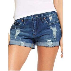 กางเกงยีนส์ขาสั้นสไตล์สตรีท ผ้าเนื้อนุ่ม ทรงหลวม ระบายอากาศได้ดี น้ำหนักเบา เหมาะสำหรับผู้หญิง สวมใส่สบายๆ และใช้ในชีวิตประจำวัน - Product Image 1