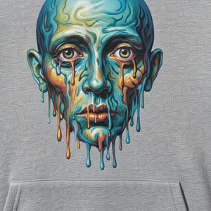 Sudadera con Capucha Personalizada con Estampado de Rostro con Efecto de Goteo Colorido, Bolsillo Delantero, Estilo Casual de Invierno, Corte Regular, Felpa Francesa de Algodón - Product Image 2