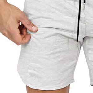 Shorts de bain décontractés pour hommes à taille mi-haute élastique, unis, doux, durables, respirants, écologiques, séchage rapide, service OEM, pour le cardio et le cyclisme - Product Image 3