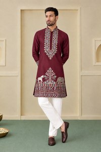 Coach Silk Multi Sequence Zari Embroidered <b>Kurta</b> Plain Straight Pants Two Piece Stitched <b>Women</b> Ethnic Outfit Set GX 414 - Product Image 4