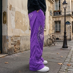 Pantalon baggy en nylon, coupe décontractée confortable, bas de tenue athlétique avec tissu en nylon respirant et pratique pour le quotidien - Product Image 6