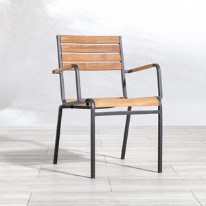 เก้าอี้รับประทานอาหารไม้สักพรีเมียมพร้อมโครงอะลูมิเนียมเคลือบผิวทนทานสำหรับโครงการเฟอร์นิเจอร์รีสอร์ทกลางแจ้งและธุรกิจบริการหรือขายปลีก - Product Image 2