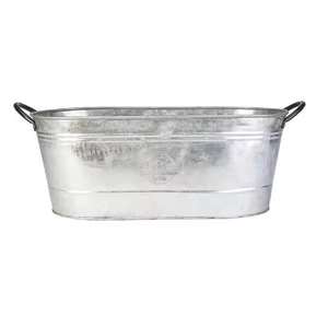 Maceta o jardinera ovalada galvanizada rústica hecha a mano, diseño único para uso en exteriores o en el hogar. - Product Image 4