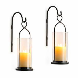 Juego de Apliques de Pared de Lujo con Velas de Cristal y Latón, Diseño Elegante de Metal Curvo, Portavelas Cerrado, Brillo Cálido, Decoración Premium para el Hogar - Product Image 6