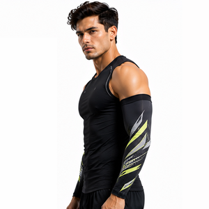 Mangas de compresión para hombre, personalizadas, deportivas, atléticas, para correr, ciclismo, fitness, entrenamiento, transpirables, elásticas, de soporte y protección. - Product Image 4