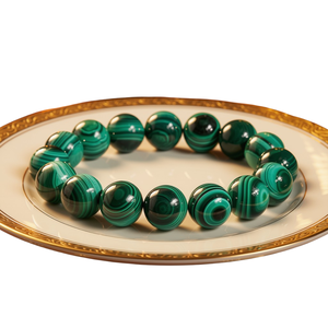 Bracelet extensible en perles personnalisées de 8 mm, 10 mm, 6 mm, 12 mm, en malachite verte de qualité AAA, pierres précieuses rondes, bijoux naturels de guérison pour hommes et femmes, vente en gros - Product Image 3