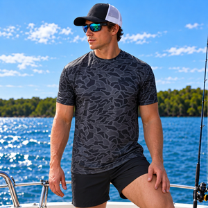 T-shirt de pêche respirant personnalisé 140 gsm pour homme, léger, en polyester, manches courtes - Product Image 2
