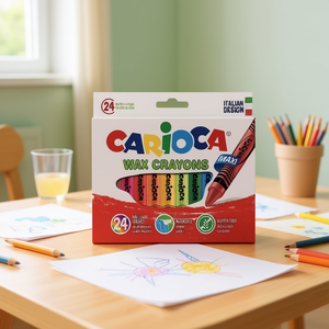 Carioca Wax Crayons 24 Colors Maxi Jumbo Washable Kids Art Supplies - Product Image 3