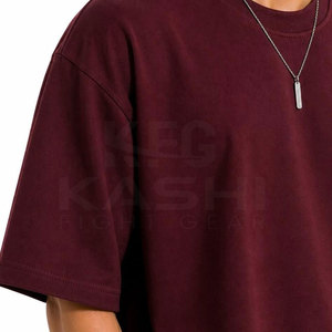Camiseta de Algodón Lavado de Lona Gruesa con Hombros Caídos para Hombre, Ajuste Oversize, Casual, Ecológica, de Secado Rápido, con Estampado, para Gimnasio y Entrenamiento - Product Image 3