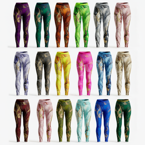 Legging de sport élégant et luxueux pour femme, imprimé intégral personnalisé, taille haute, sans couture, pour la gym, la course et l'entraînement, effet push-up - Product Image 1