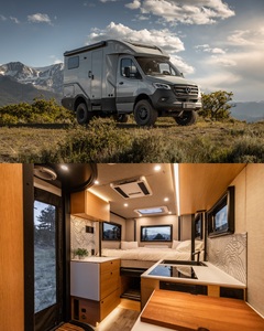 Camping-car de luxe gris en aluminium, prix de gros, une chambre, 4-6 personnes, Euro 6, climatiseur, réfrigérateur, cuisinière, télévision, salle de bain, véhicule - Product Image 1