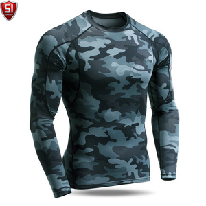 Unisex <b>Long</b> <b>Sleeve</b> Rash Guard <b>Compression</b> <b>Shirt</b> Printed Quick Dry Spandex/Polyester Sports Bodysuit Lightweight Activewear - Product Image 1
