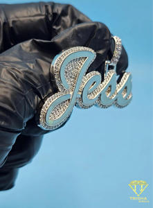 Pendentif personnalisé « Jess » en moissanite et diamants, argent sterling 925, style hip-hop, pour femmes et hommes - Product Image 5