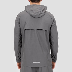 Men's <b>Waterproof</b> <b>Jacket</b> with Zipper Closure Stand Collar Front Pocket OEM Service Gray Casual Autumn Wear - Product Image 2