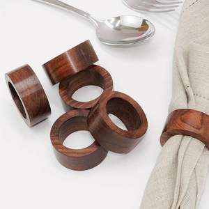Anillos de servilleta de madera de último diseño y soporte de servilletas de madera, accesorios decorativos para banquetes y hoteles a precio de fábrica. - Product Image 1