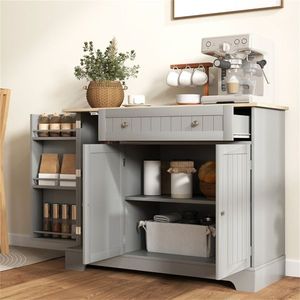 Mobile da Cucina in Legno Massello Stile Moderno, Armadio Multifunzionale con Pannelli in Compensato e Melamina, Arredamento per Soggiorno - Product Image 1