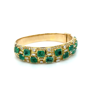Bracelet en alliage de zinc avec diamant taille émeraude, plaqué or 14 carats, pour femme, bijoux géométriques classiques et tendance - Product Image 3