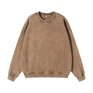 Sweat-shirt à col rond coupe classique, couleur unie, en coton tricoté, unisexe, décontracté, style hiver, vert, respirant, séchage rapide - Product Image 3