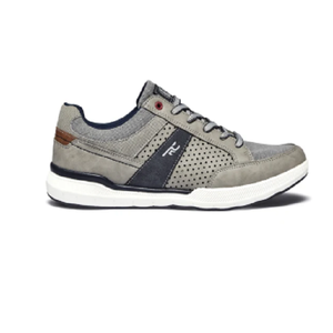 Zapatillas deportivas grises y blancas para hombre, calzado informal con cordones para caminar, zapatos deportivos ligeros, diseño cómodo - Product Image 1