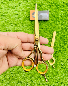 Professional Gold Hair Cutting Scissors Set Thinning <b>Shears</b> Stainless Steel Sharp Blade Right Handed Salon <b>Tools</b> - Product Image 2